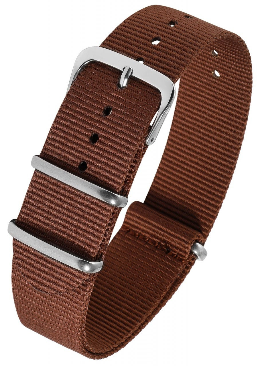 Bracelete para Relógio em Nylon Castanho Escuro – 18 mm - 0015