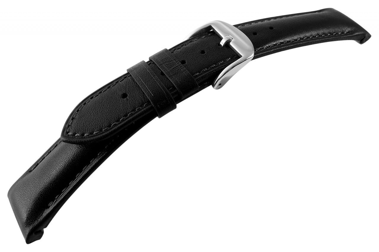 Engelhardt® Bracelete de Relógio em Pele Genuína Preta – 20mm – 0455