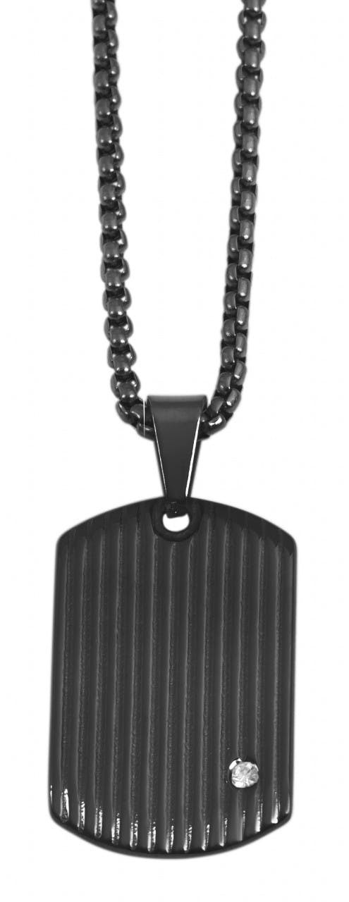 Akzent® Colar Preto em Aço Inoxidável - 0367