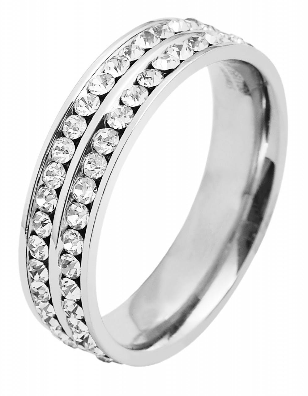 Akzent® Anel Feminino em Aço Inoxidável – Tam.54 – 0149