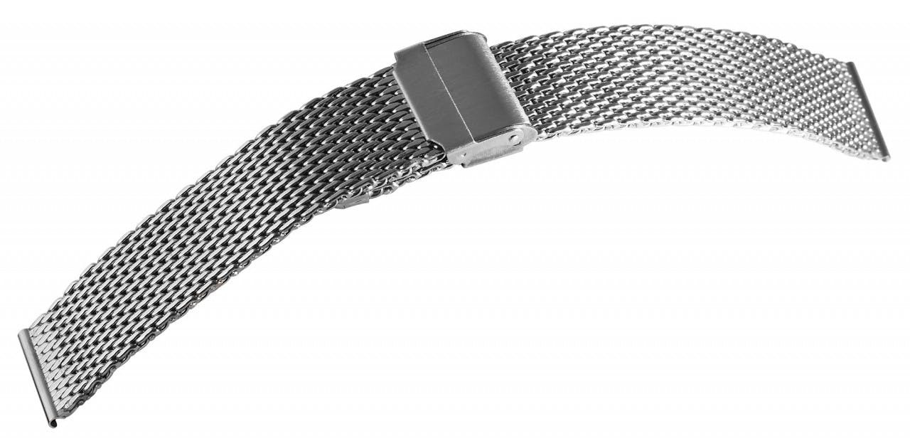 Mestre Artesão® Bracelete de Relógio Prateada em Aço Inoxidável - 24mm - 0069