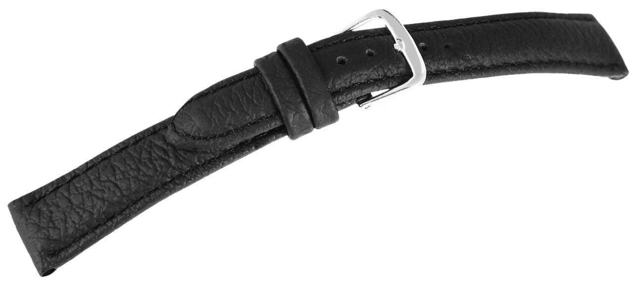 Bracelete para Relógio em Pele Genuína Preta 18 mm