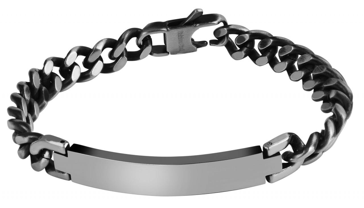 Akzent® Pulseira com Placa de Gravação em Aço Inoxidável - 0432