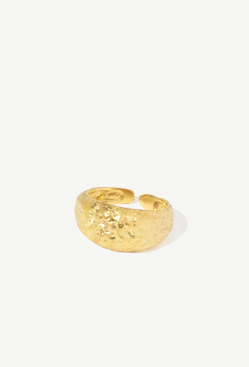 Anel Breeze ajustável em prata 925 com banho de ouro 18K