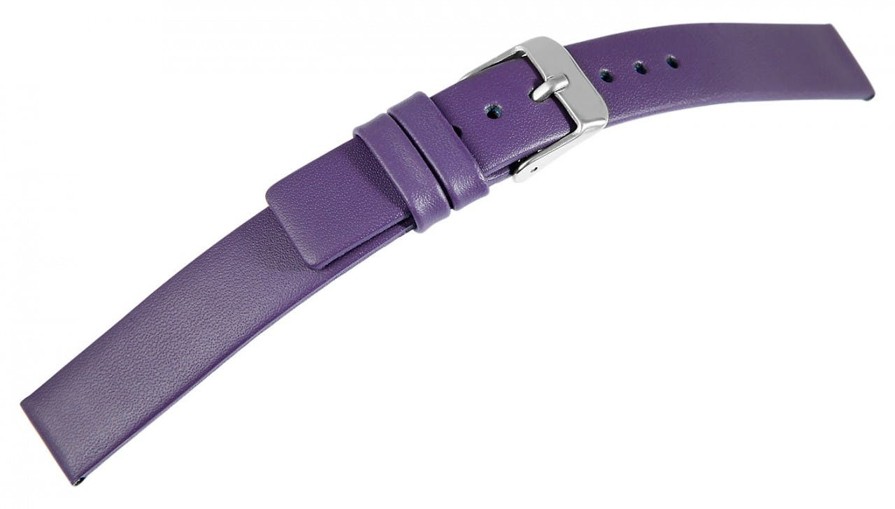 Mestre Artesão® Bracelete de Relógio Roxa em Couro Genuíno – 22mm – 0292