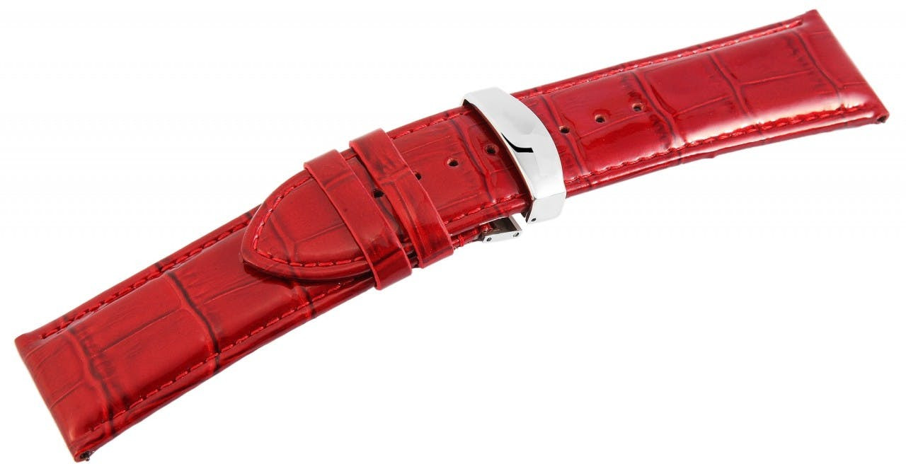 Engelhardt® Bracelete de Relógio em Pele Genuína Vermelha – 26mm – 0158