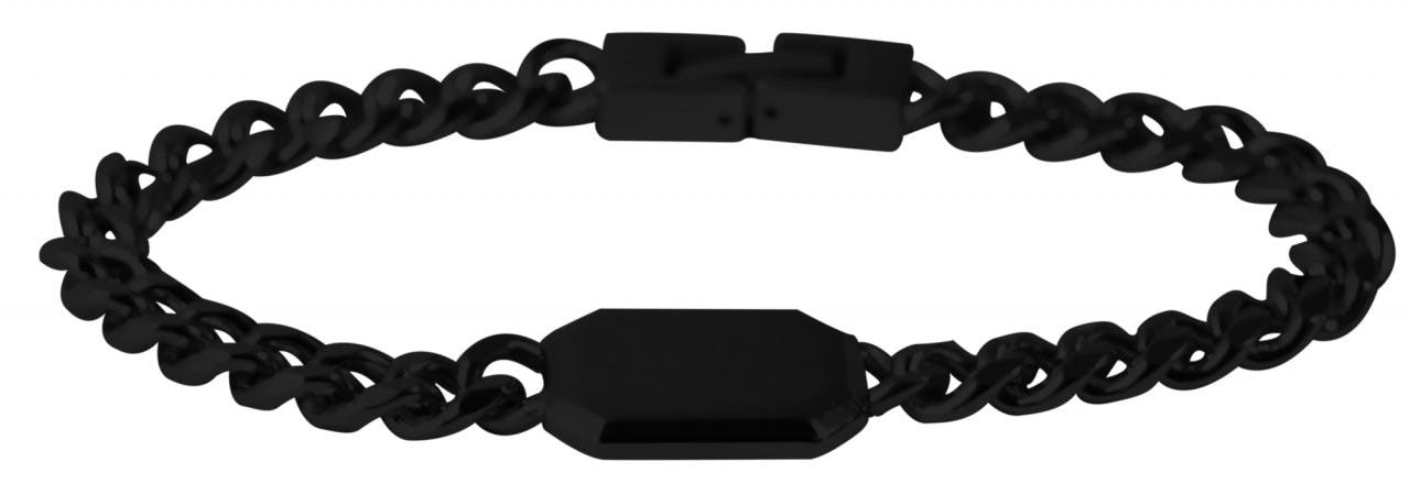 Akzent® Pulseira Preta em Aço Inoxidável - 0565