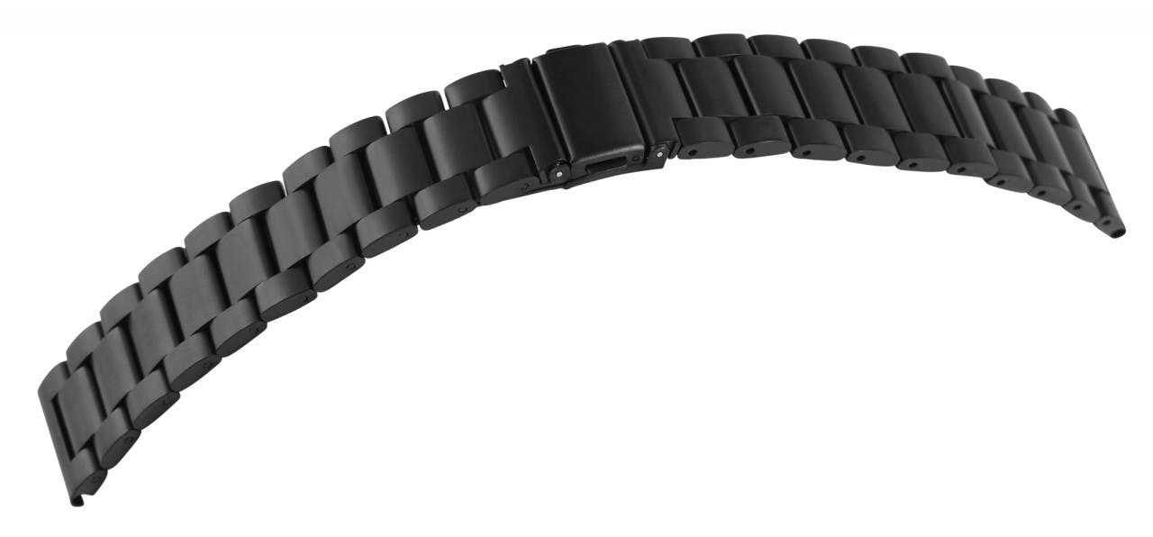 Bracelete para Relógio em Aço Inoxidável Preto 22 mm