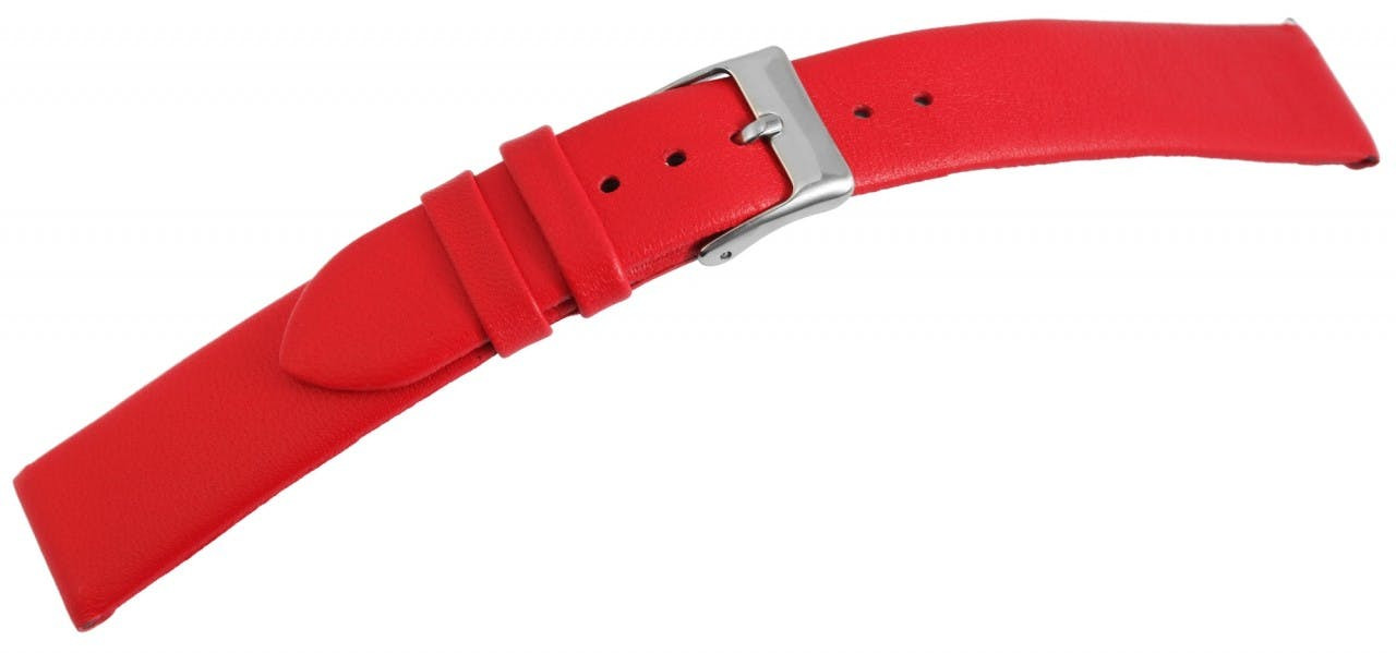 Mestre Artesão® Bracelete de Relógio Vermelha em Couro Genuíno - 20mm - 0081