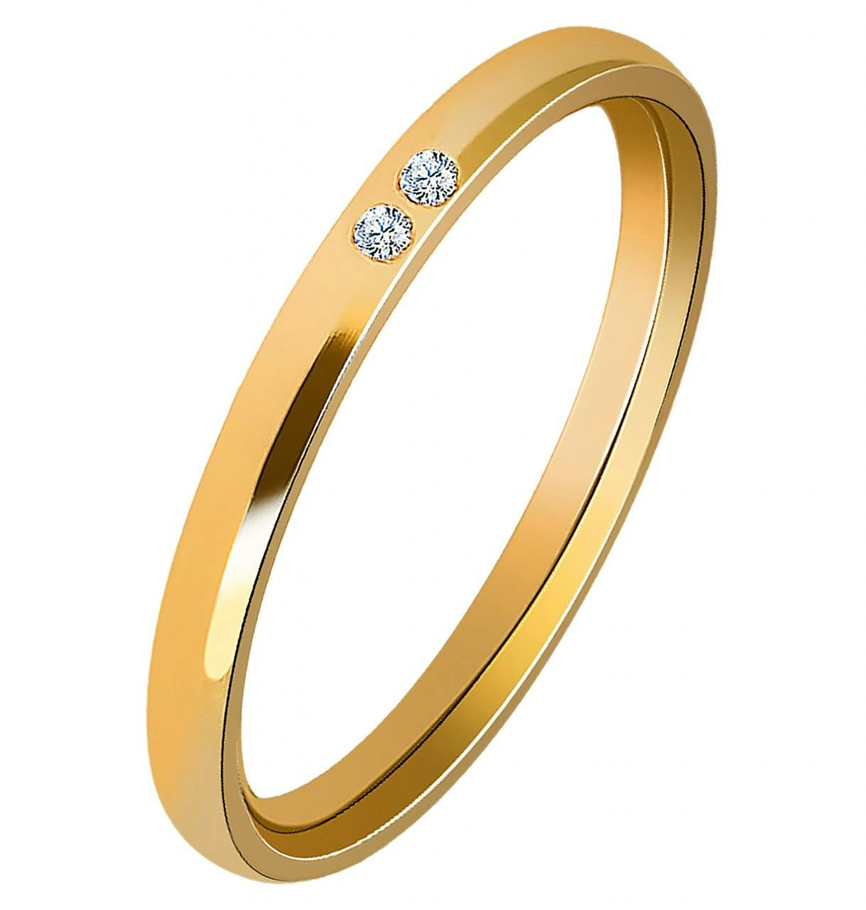 Akzent® Anel Feminino Dourado em Aço Inoxidável com Pedra Simili – Tam.60 – 0402