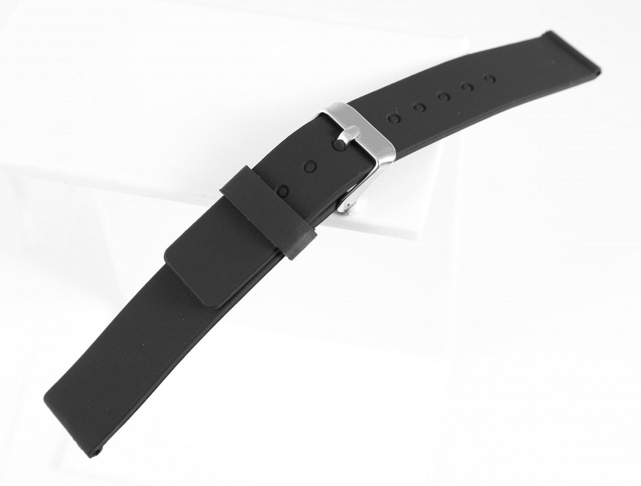 Bracelete de Relógio Preta em Silicone - 18 mm