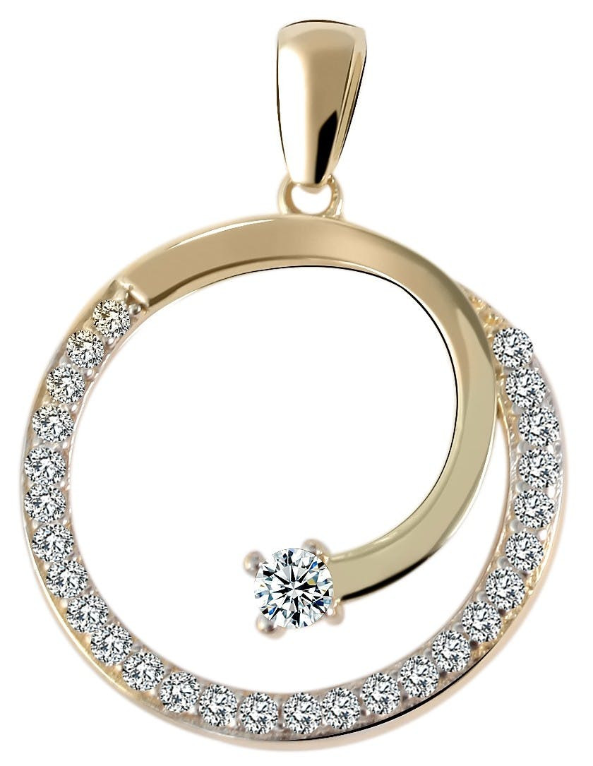 Joalharia Ouro 8k – Pingente em Ouro com Zircónias "Jennifa"