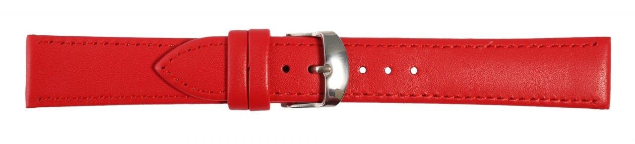 Mestre Artesão® Bracelete de Relógio Vermelha em Couro Genuíno – SET – 0467