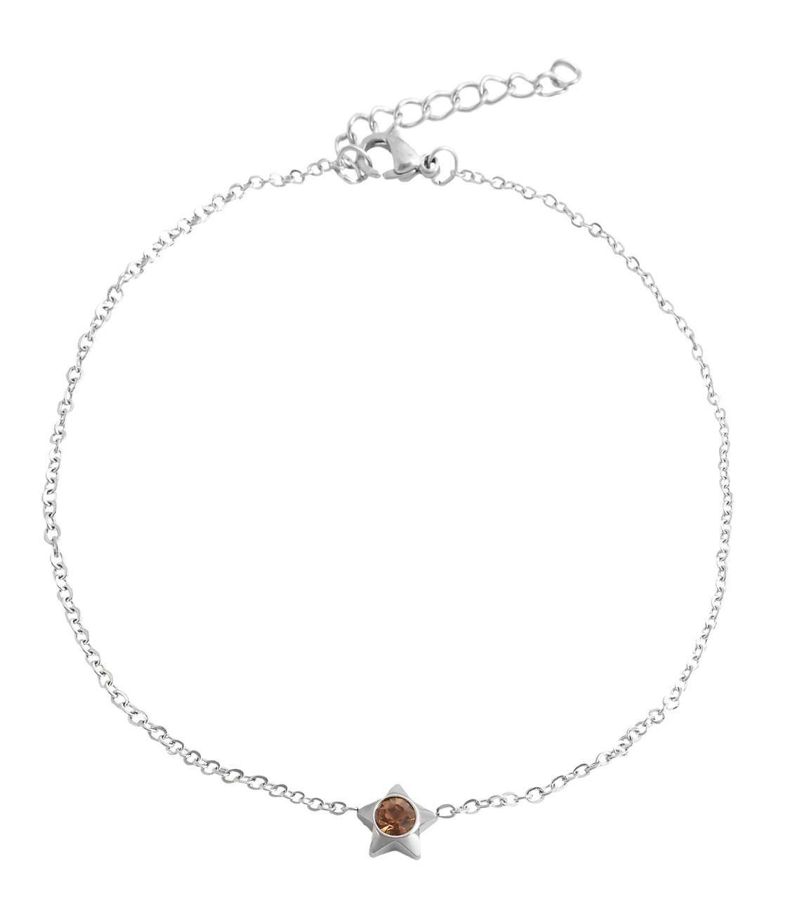 Akzent® Pulseira de Pé Estrela em Aço Inoxidável - 0037
