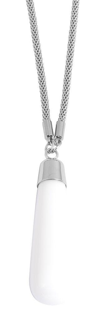 Akzent® Colar com Pingente Branco em Aço Inoxidável