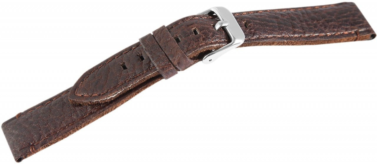 Mestre Artesão® Bracelete de Relógio em Couro Genuíno Castanho - 20mm