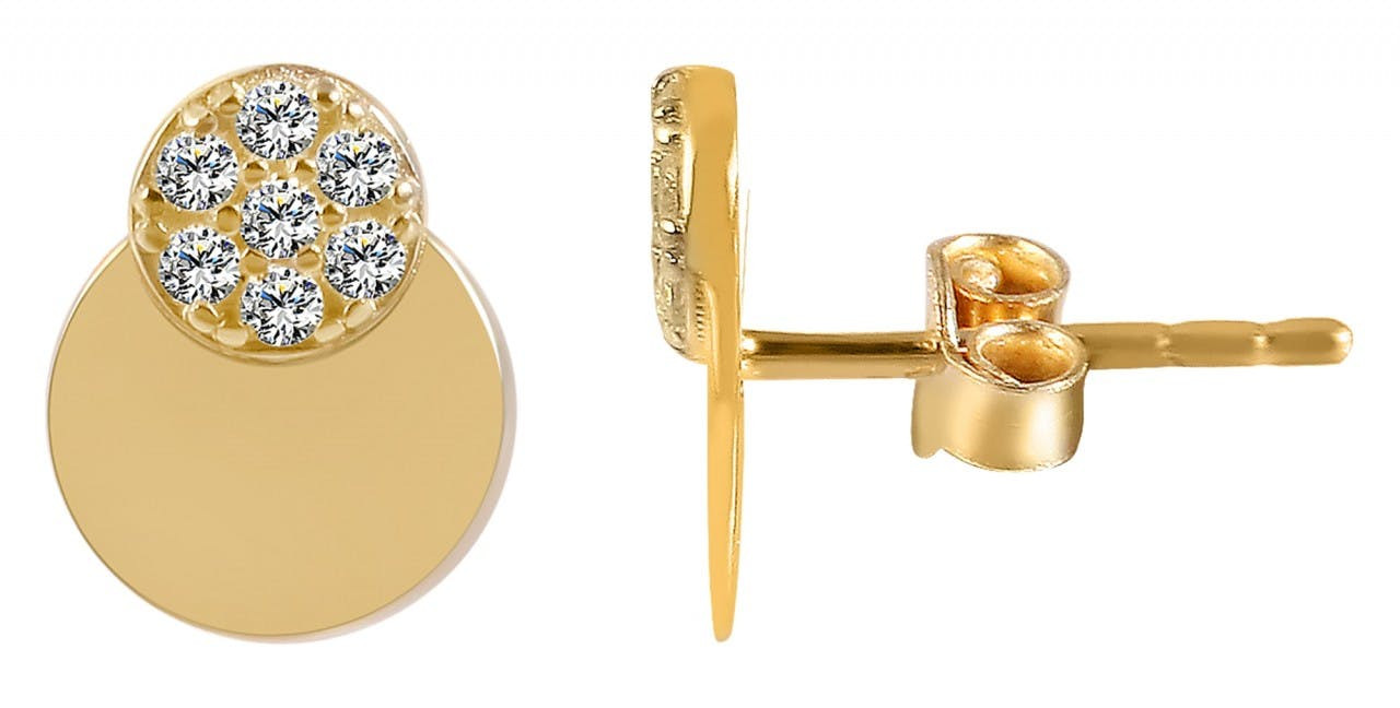 Joalharia Ouro 8k – Brincos em Ouro com Zircónias "Saranja"