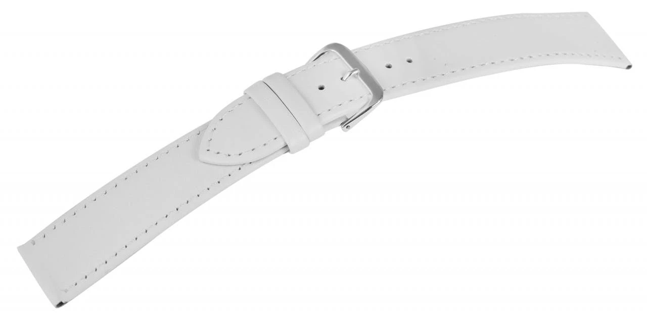 Mestre Artesão® Bracelete de Relógio Branca em Couro Genuíno - 22mm - 0424