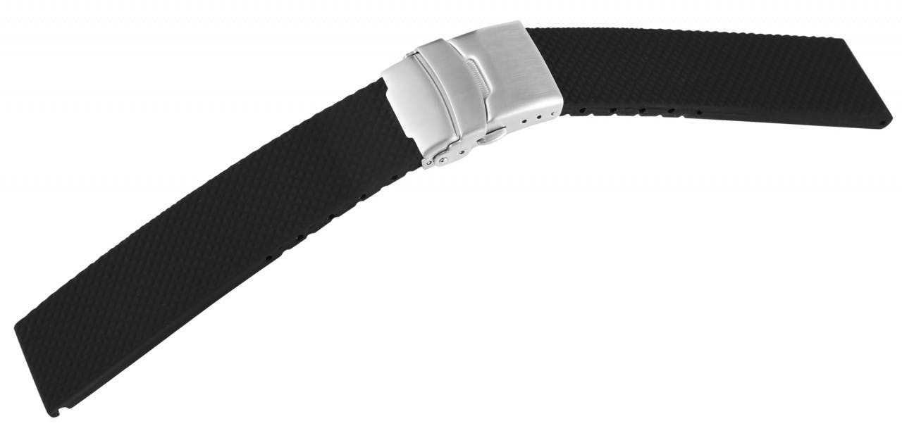 Mestre Artesão® Bracelete de Relógio em Silicone Preto - 24mm