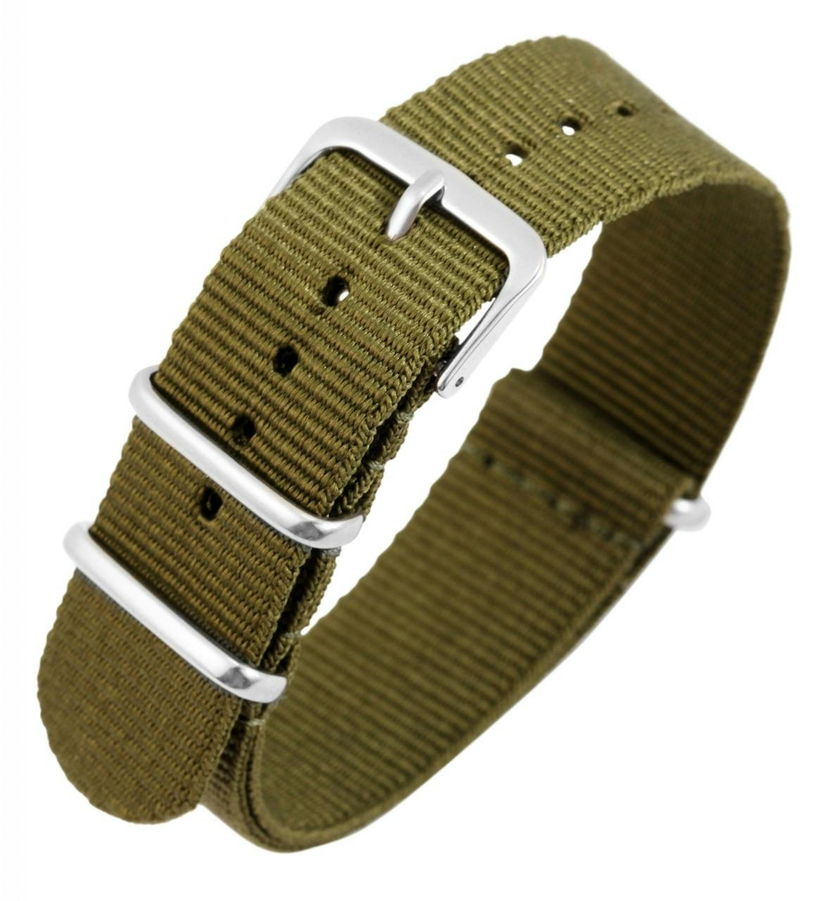 Mestre Artesão® Bracelete de Relógio Cáqui em Náilon - 20mm - 0006