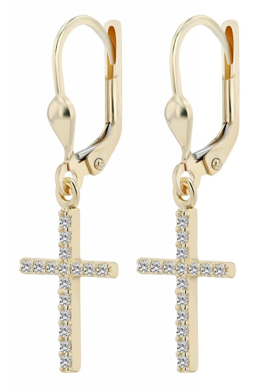 Joalharia Ouro 8k – Brincos de Argola em Ouro com Zircónias "Layana" - 5500184-001