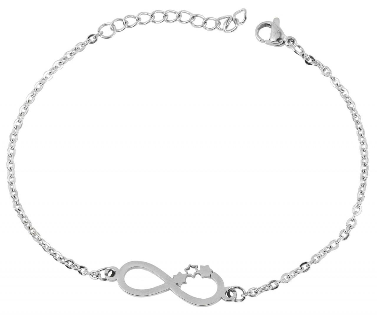 Akzent® Pulseira Infinito Prateada em Aço Inoxidável - 0379