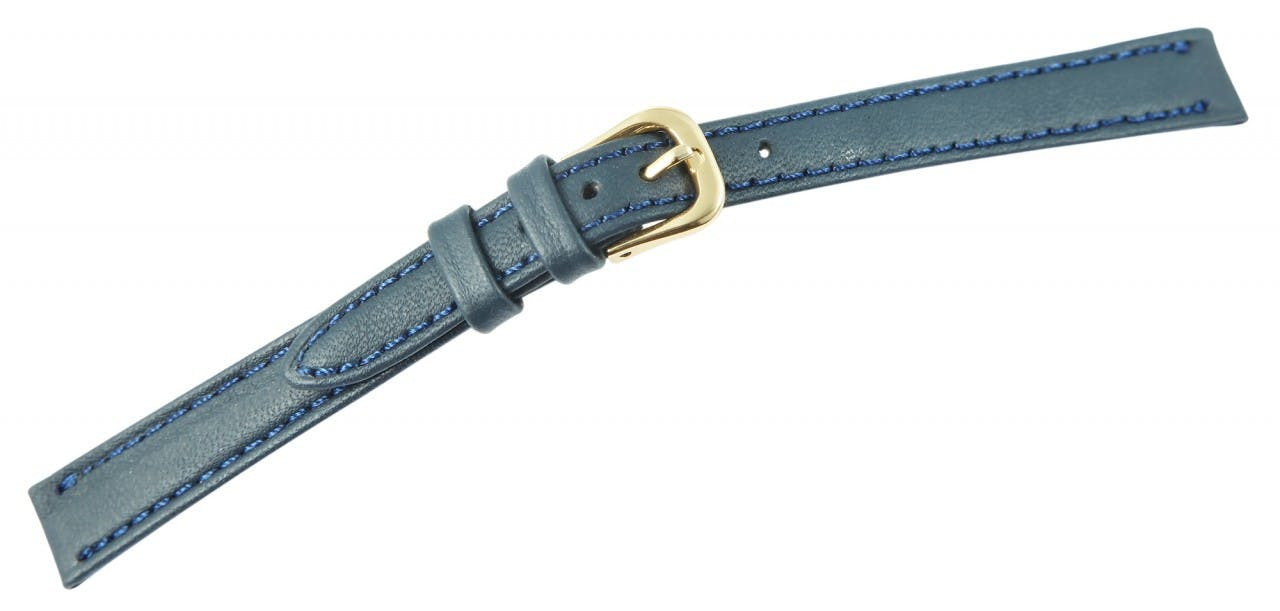 Mestre Artesão® Bracelete de Relógio em Couro Genuíno Azul - 8mm