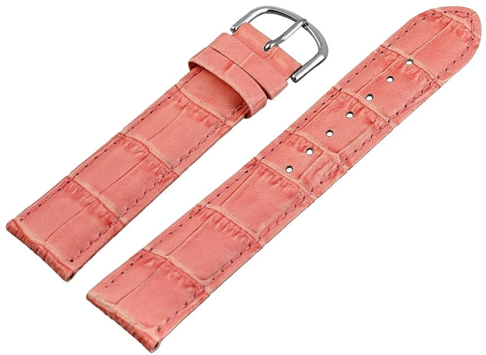 Mestre Artesão® Bracelete de Relógio em Couro Genuíno Rosa - 20mm - 8000399-200