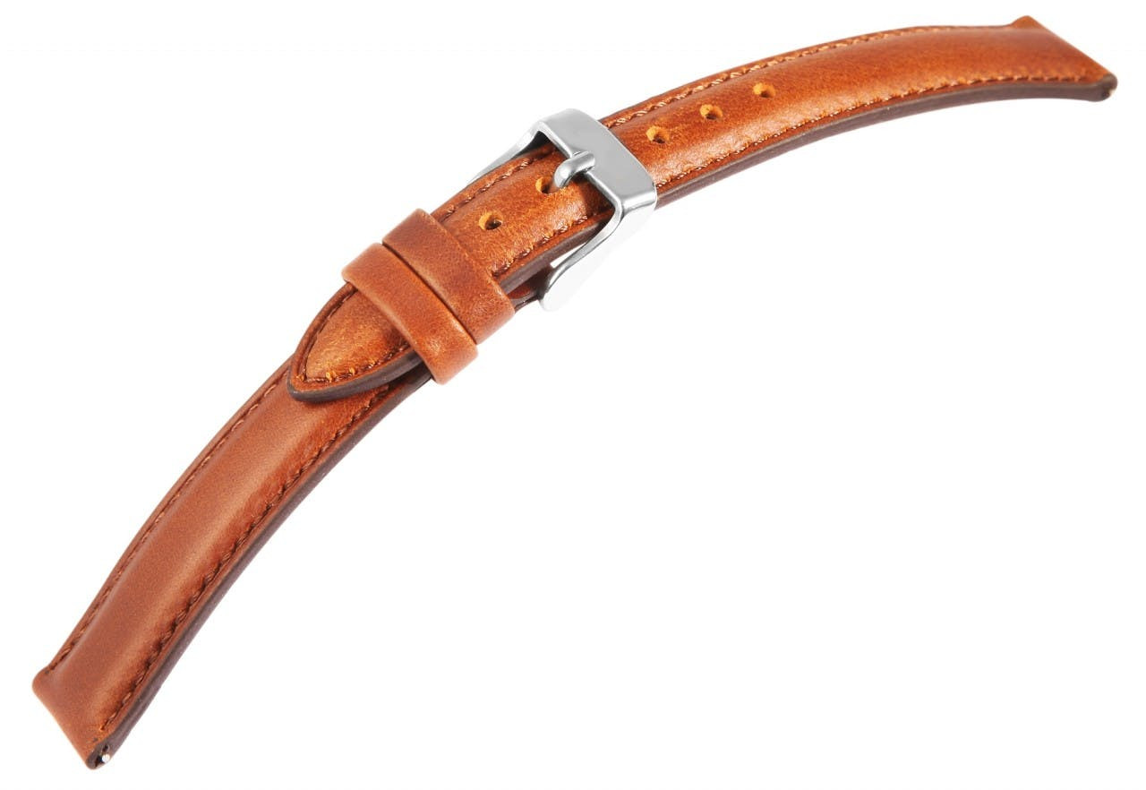 Mestre Artesão® Bracelete de Relógio em Couro Genuíno Castanho 12mm