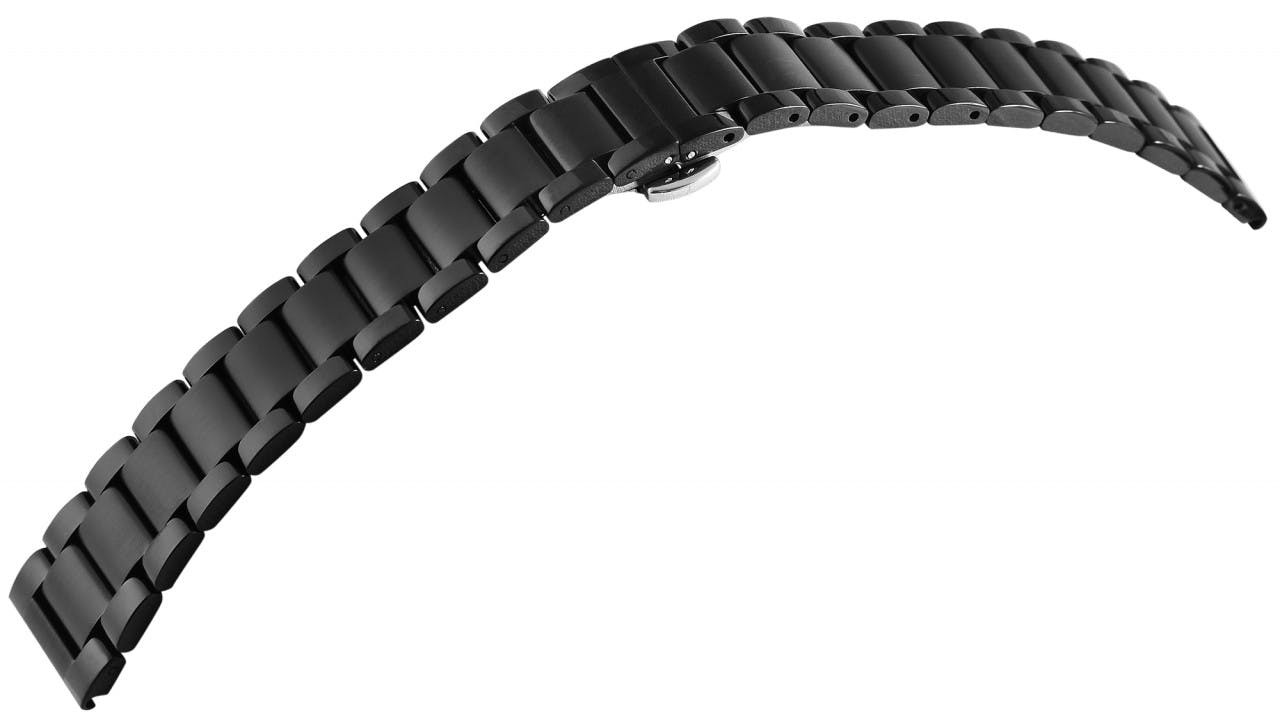 Bracelete para Relógio em Aço Inoxidável Preto 18 mm