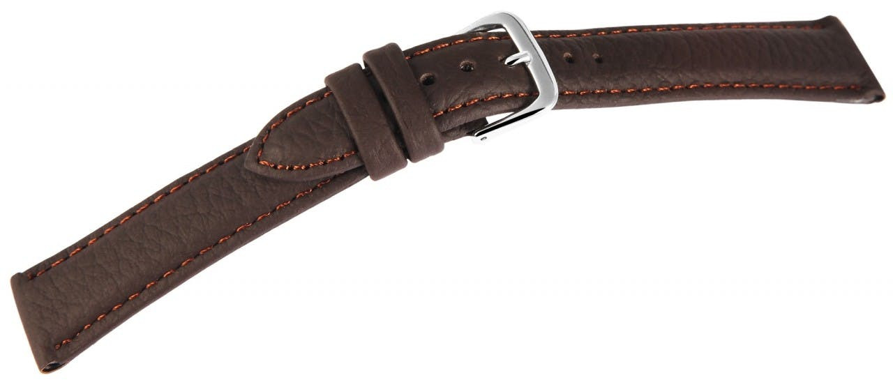 Bracelete para Relógio em Pele Genuína Castanho Escuro 18 mm - 8000238-018