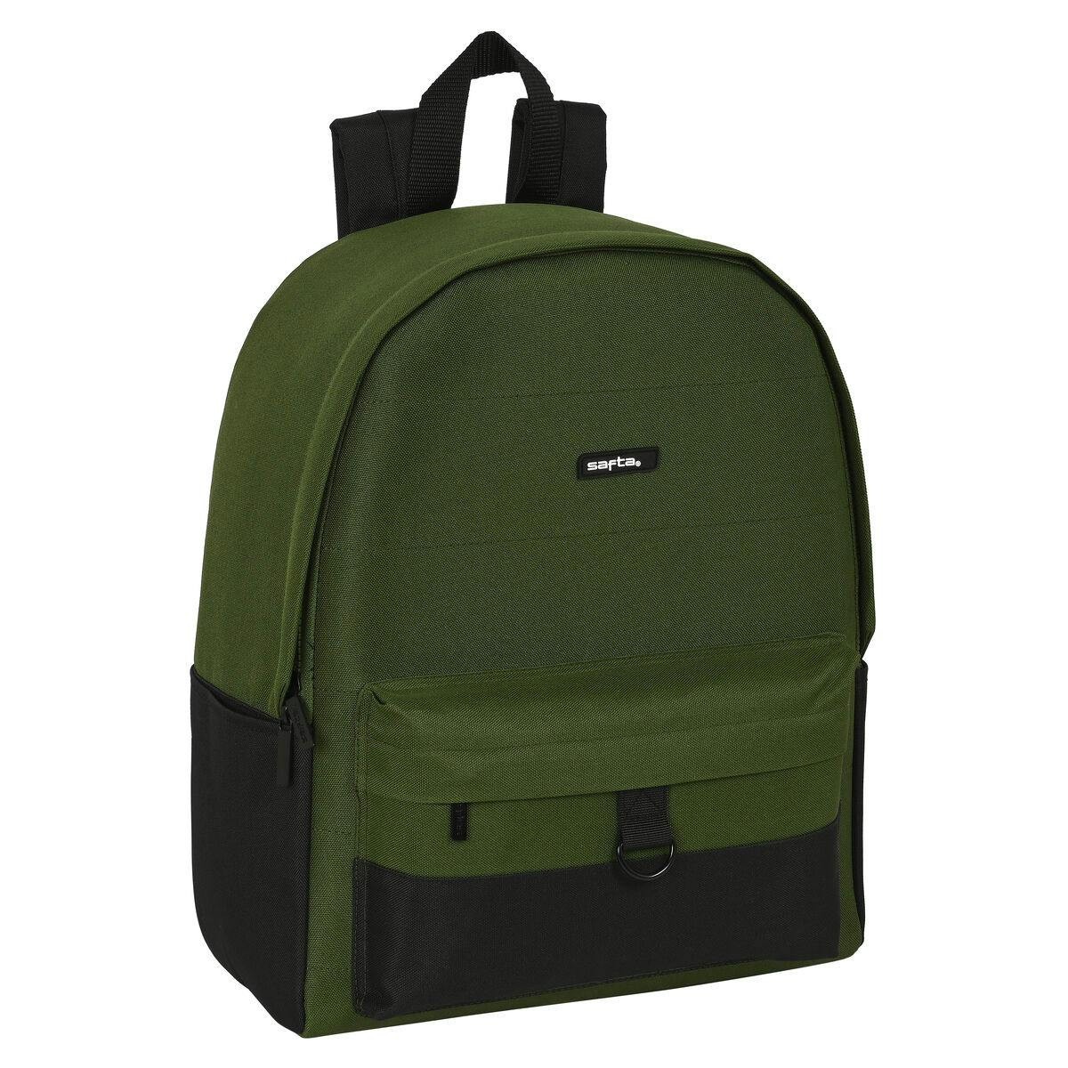 Mochila Casual Safta Dark Forest Preto Verde 31 x 40 x 16 cm