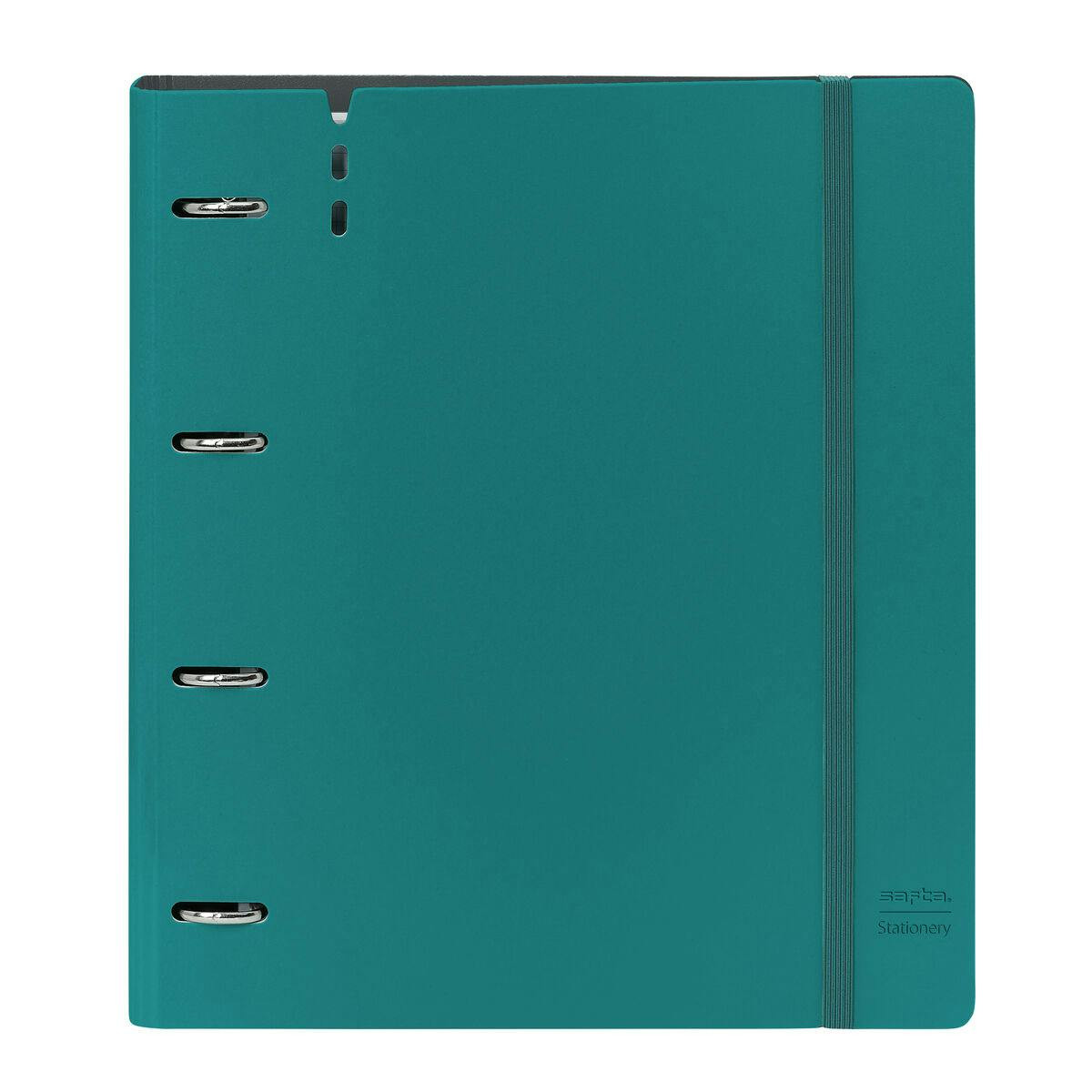 Pasta com argolas Safta Blue azul com 4 anilhas e recarga quadrícula 5 mm