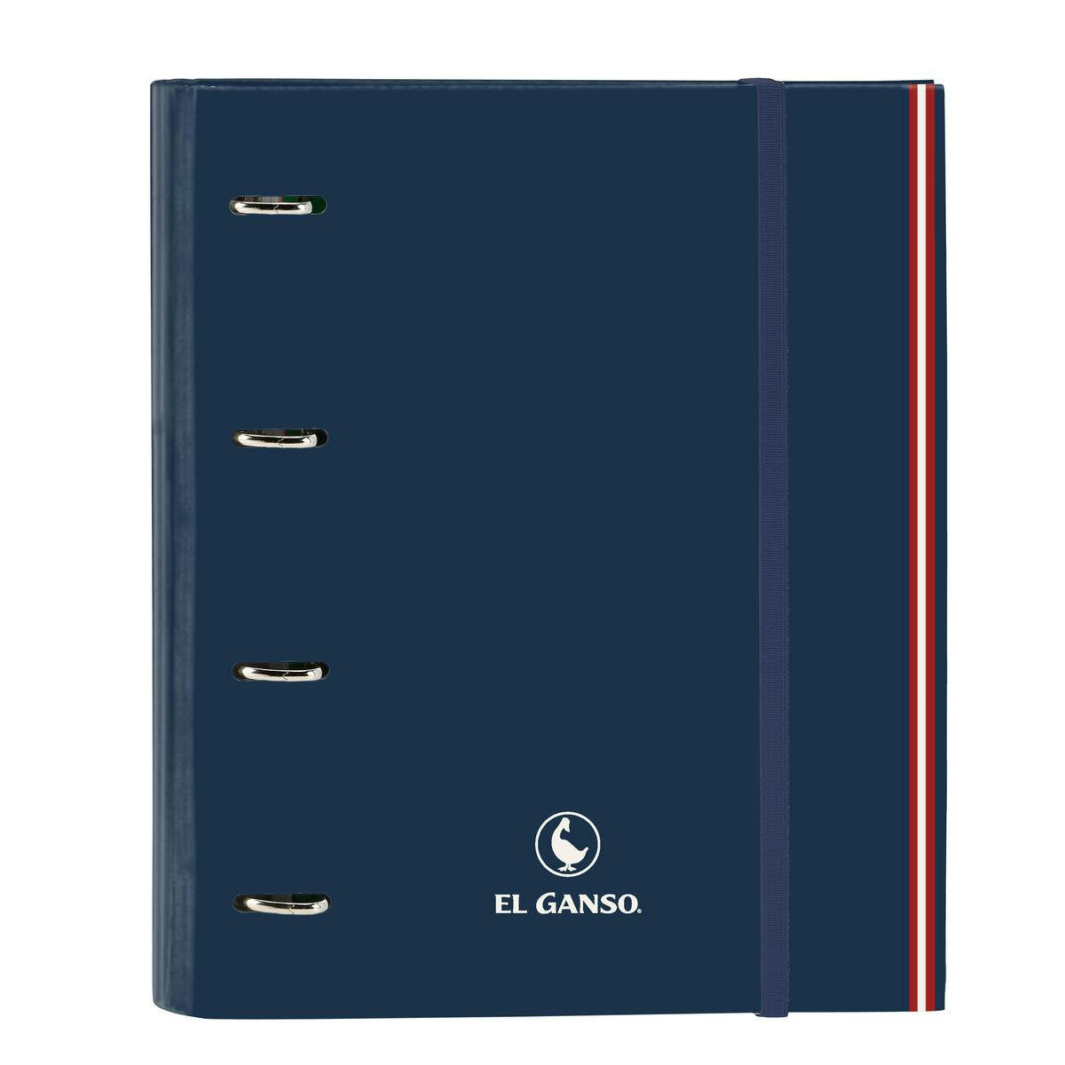 Pasta com argolas Classic em capa dura azul marinho