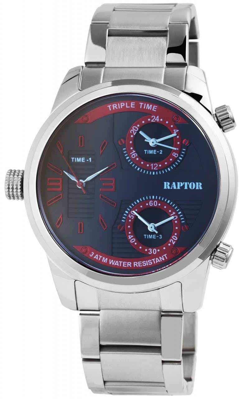 Relógio Raptor ® Fox Homem com Pulseira de Aço Inoxidável com 3 Movimentos