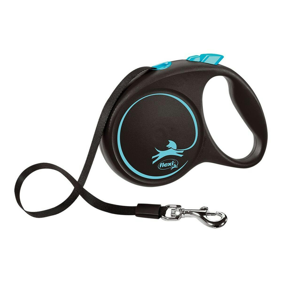 Trela para Cães Flexi BLACK DESIGN 5 m Azul Tamanho L