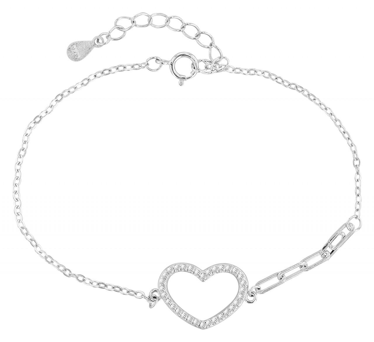 Pulseira "Anju" em Prata de Lei 925 com Zircônias Banhado a Ródio 17+3 cm
