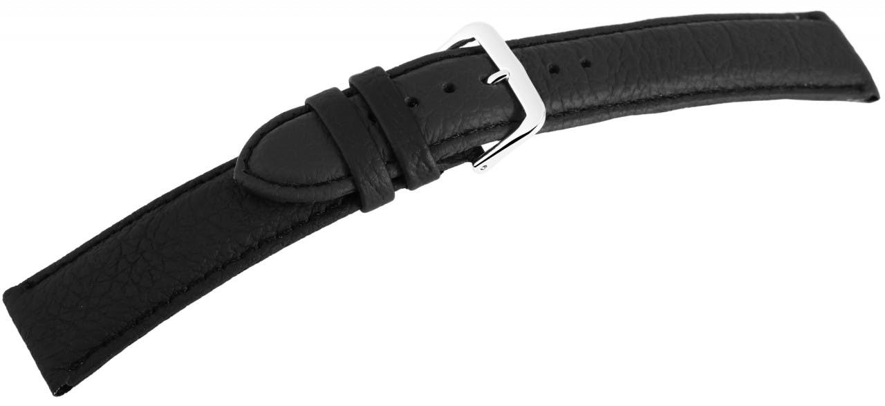 Mestre Artesão® Bracelete de Relógio em Couro Genuíno Preto - 24mm