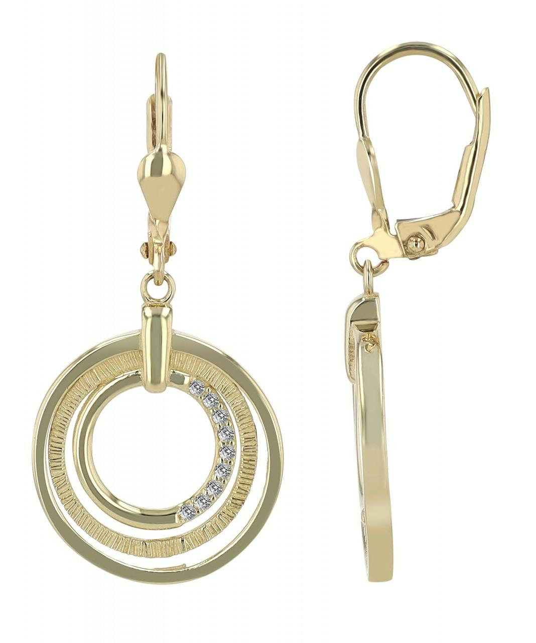 Joalharia Ouro 8k – Brincos de Argola em Ouro com Zircónias "Thalassa"