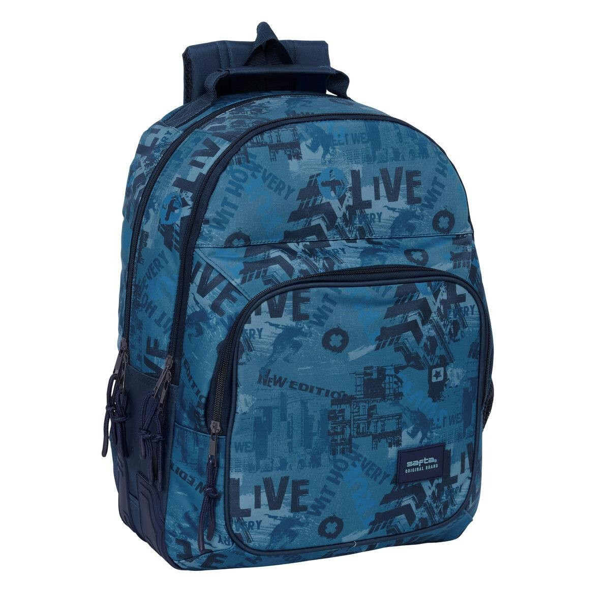 Mochila Escolar Safta New Edition Azul Marinho