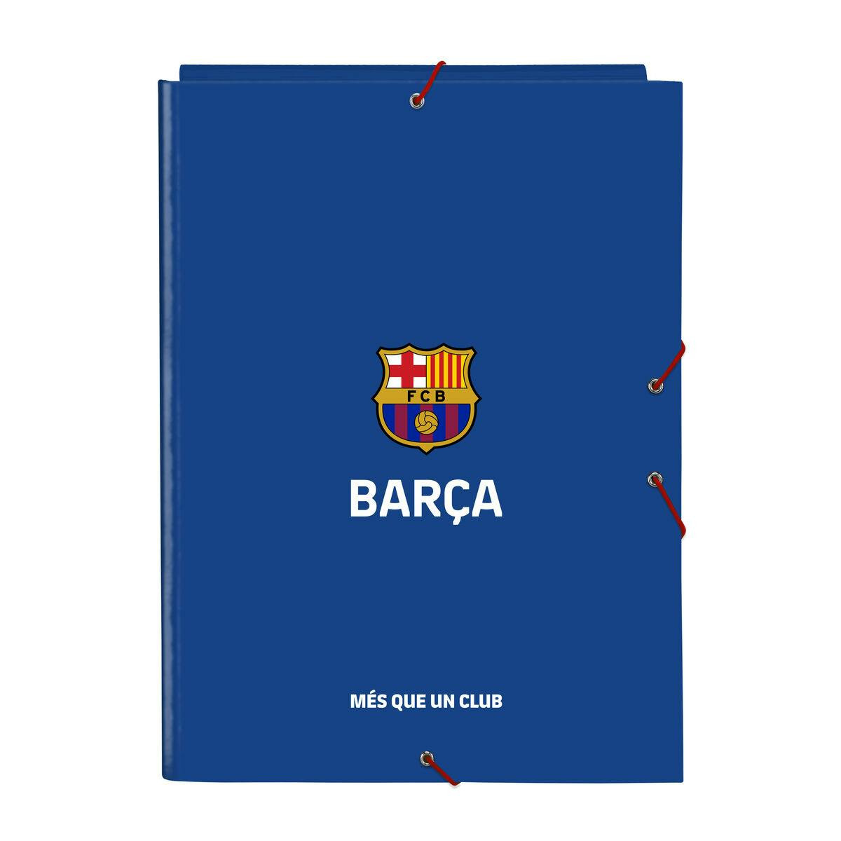 Pasta com Argolas F.C. Barcelona A4 com Elástico e Organizador Interno