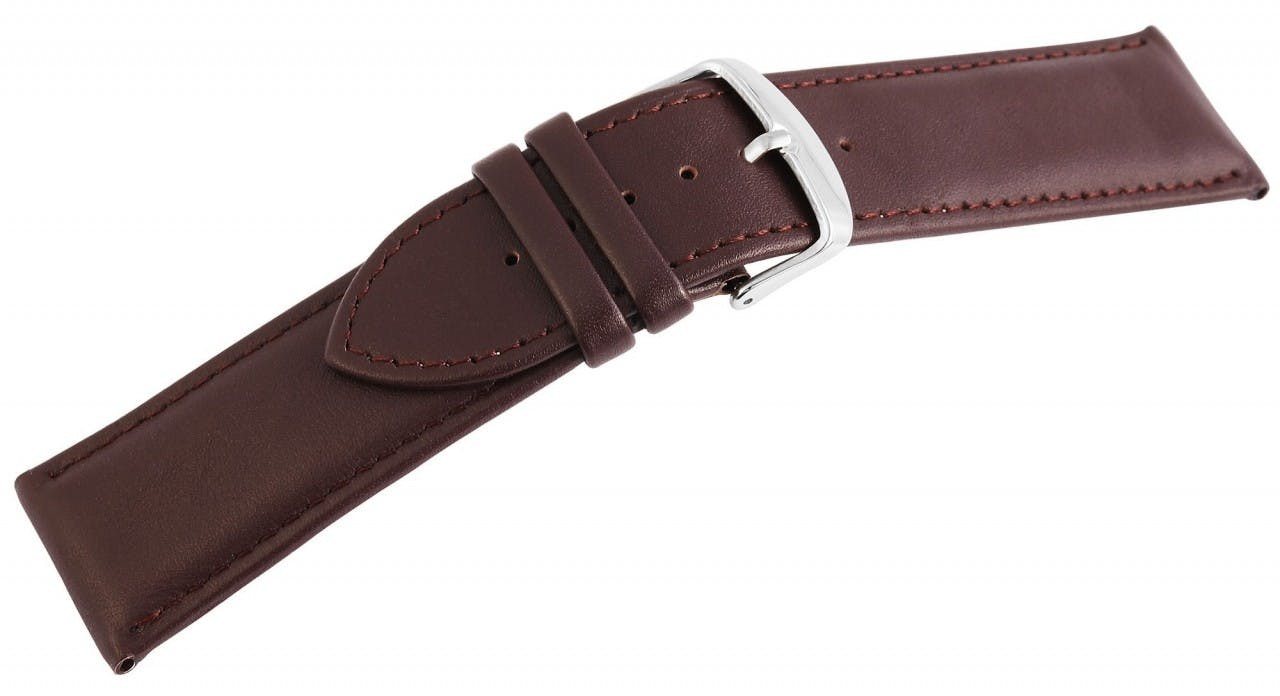 Mestre Artesão® Bracelete de Relógio em Pele Genuína Castanha - 22mm