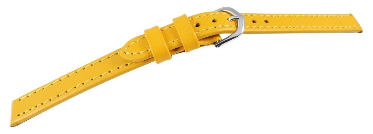 Mestre Artesão® Bracelete de Relógio em Couro Genuíno Muito Macia Amarela 10mm - 0449