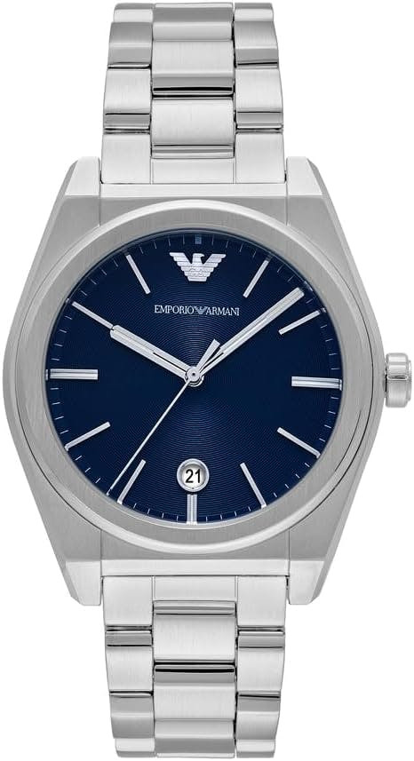 Relógio AR11620 aço inoxidável mostrador azul 41 mm