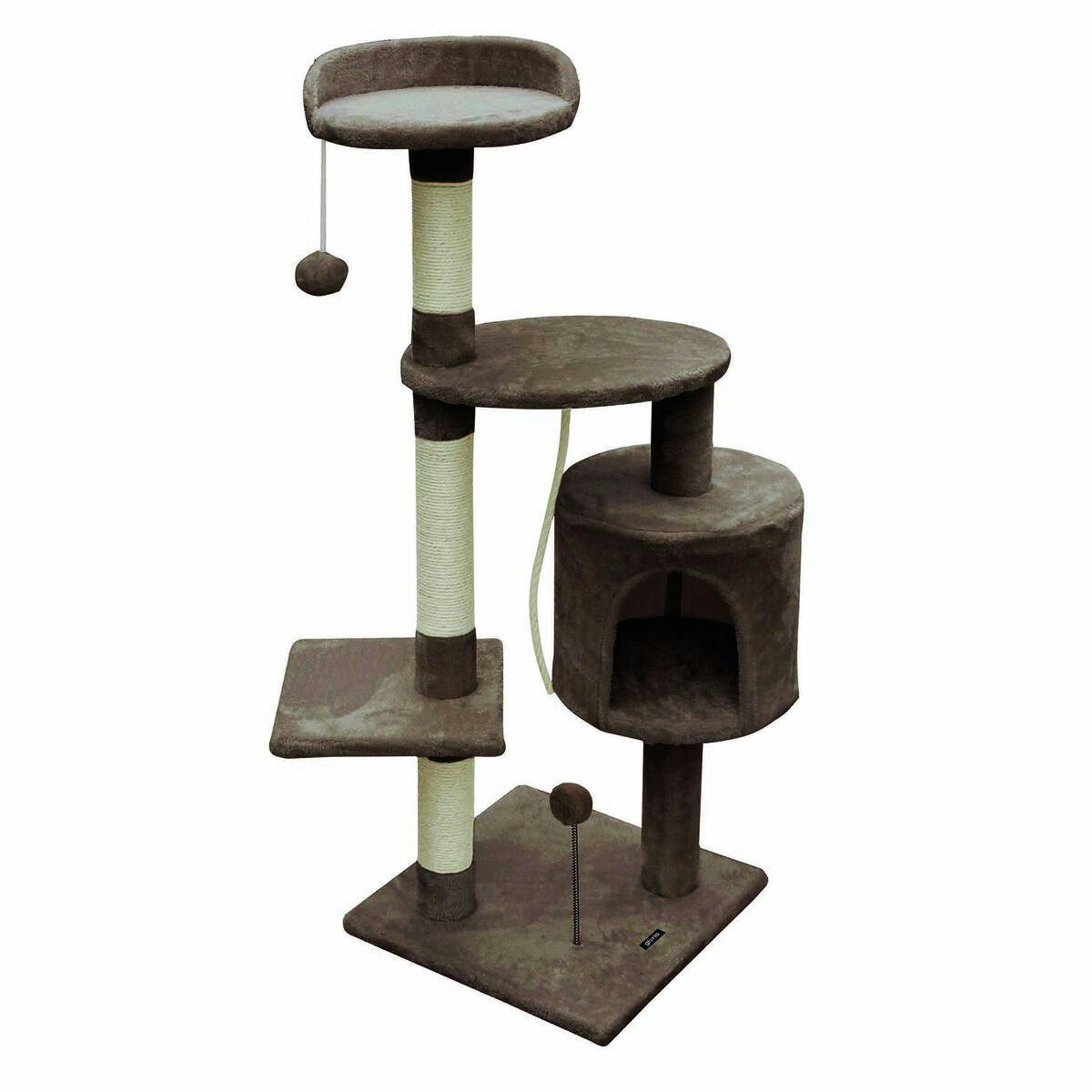 Árvore de arranhar para gatos Gloria 40 x 112 x 40 cm Castanho Madeira Sisal