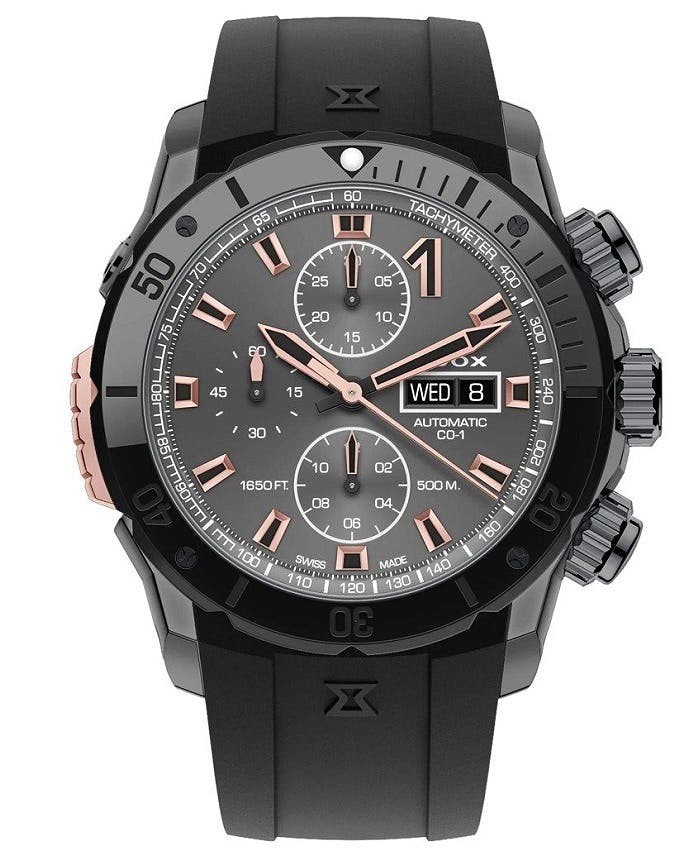 Relógio EDOX Swiss® CO-1 Chrono Automatic 01128-37GNRCA-GNR