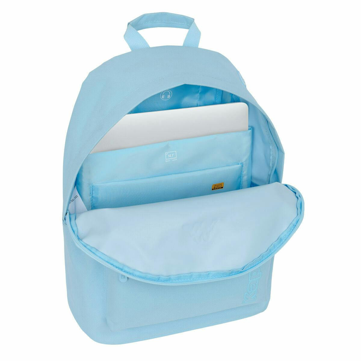 Mochila escolar Kappa basics em tecido celeste