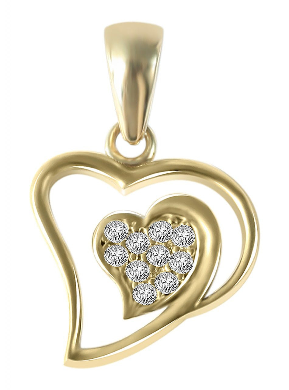 Joalharia Ouro 8k – Pingente em Ouro com Zircónias "Sanja"