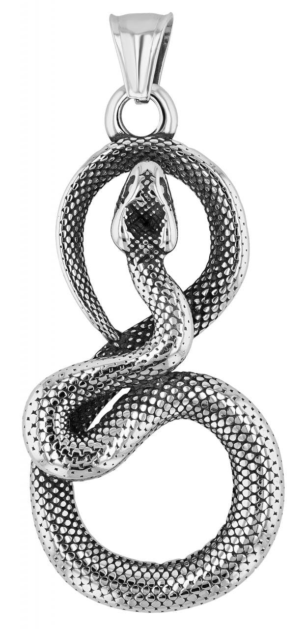 Akzent® Pingente Bicolor "Tito" Cobra em Aço Inoxidável 0310