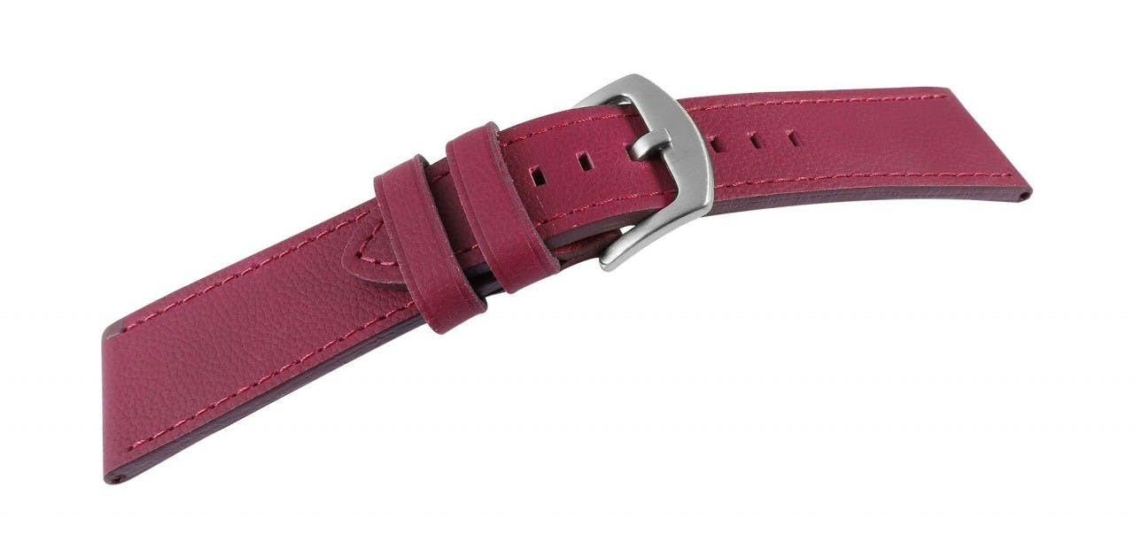 Mestre Artesão® Bracelete de Relógio em Couro Genuíno Muito Macia Fúcsia 24mm – 0446